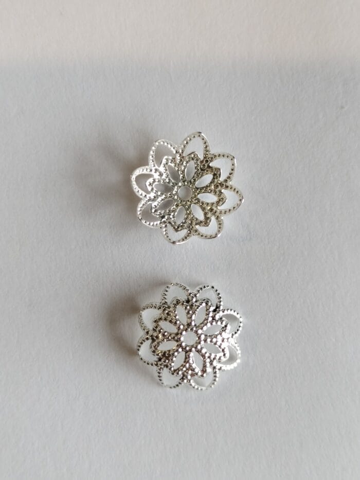 Silver Flower Filegree Cap Metal Bead