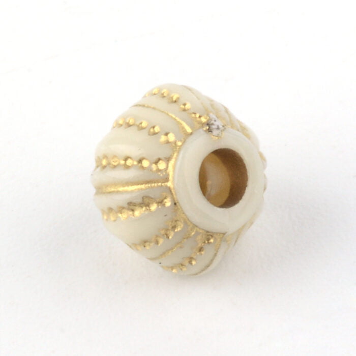 Beige Patterned Acrylic Beads