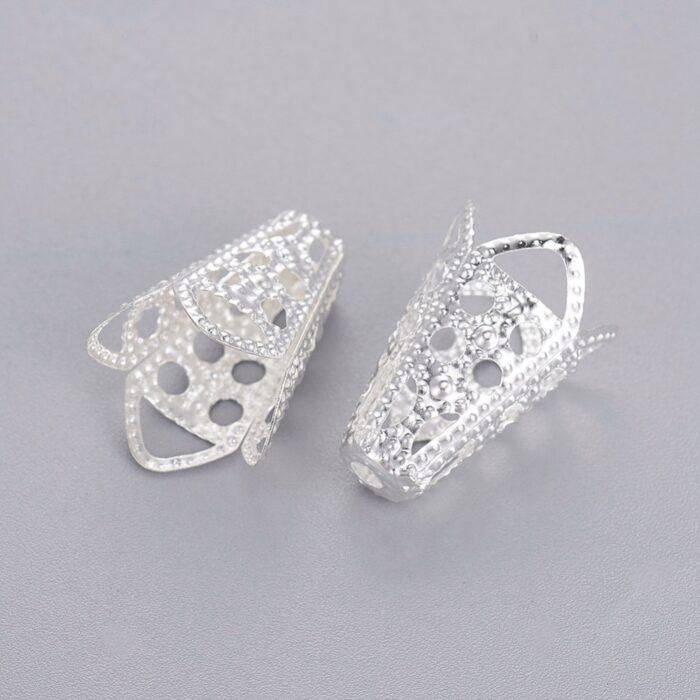 Silver Filegree Cone Metal Bead