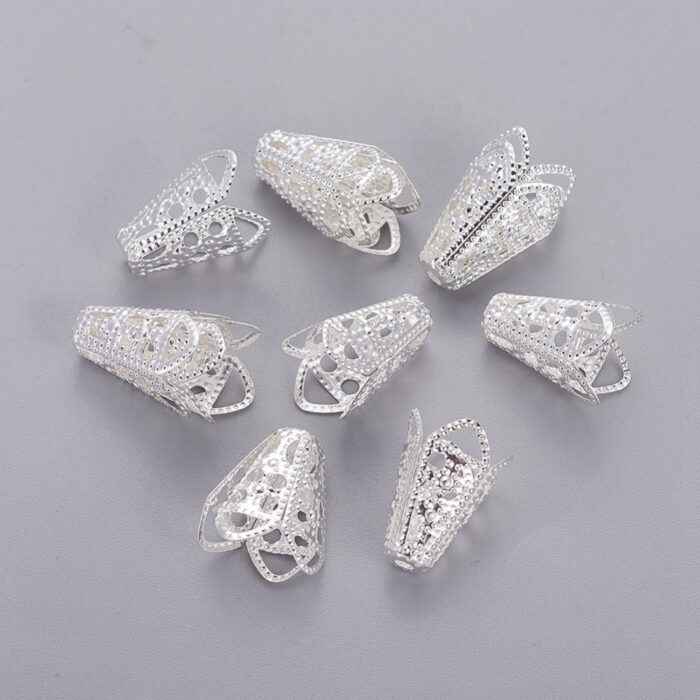 Silver Filegree Cone Metal Bead