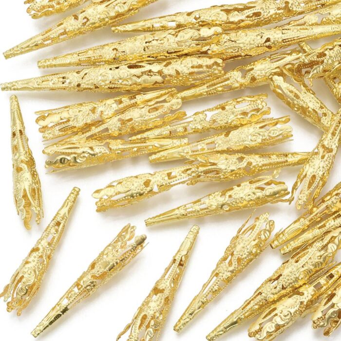 Gold Filegree Metal Cone Bead