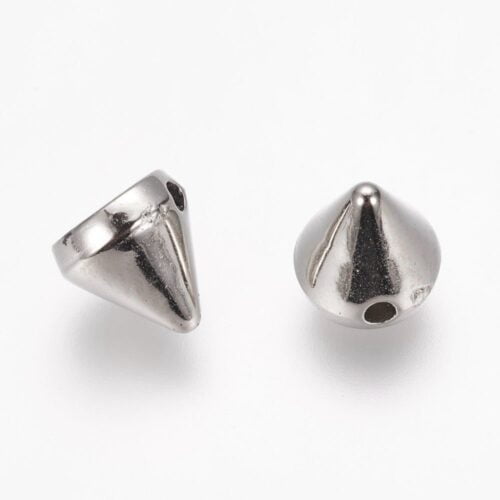 Silver Cone Acrylic Beads