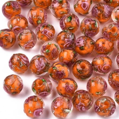 Orange Lampwork Beads