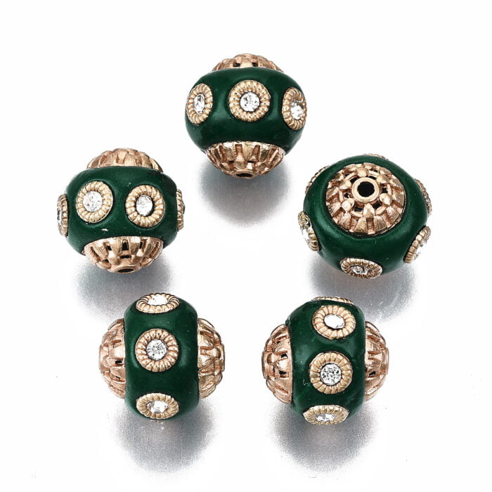 Green Bronze Kashmiri Beads