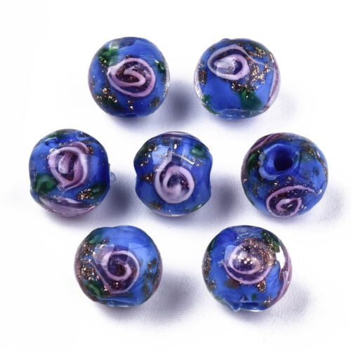 Blue Lampwork Beads