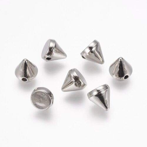 Silver Cone Acrylic Beads