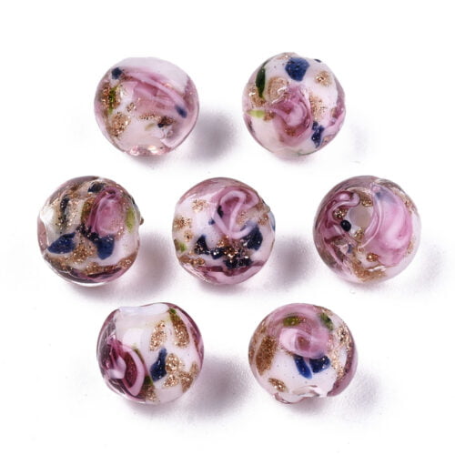 Pink Lampwork Beads 