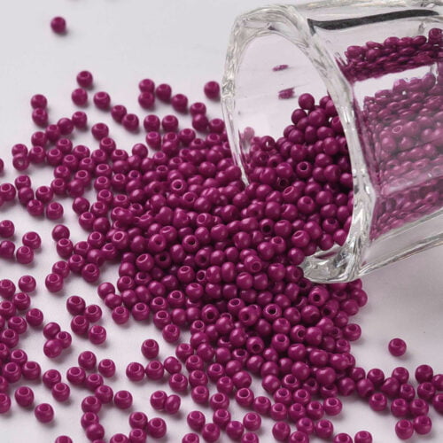 Matte Dark Pink Seed Beads