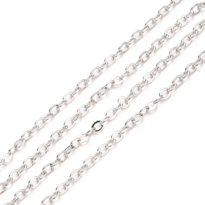 Silver Flat Cable Jewellery Chain