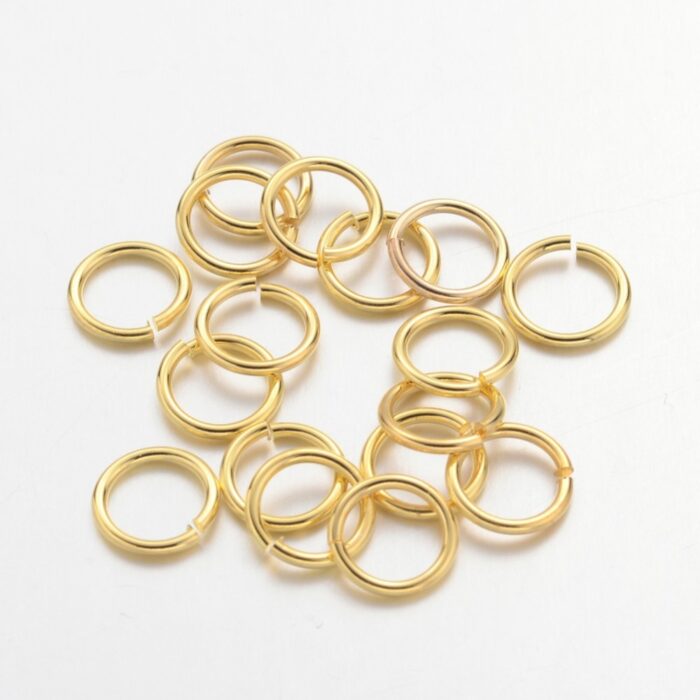 6 Grams Gold Plated Split Jump rings (8mm)  - 35-40 - Image 3
