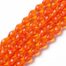 Faceted Orange Tear Drop Glass Beads