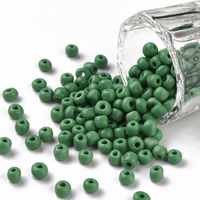 Matte Dark Green Seed Beads