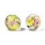 Yellow Lampwork Beads with Inside Flower