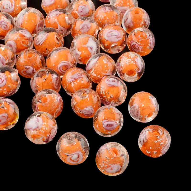 Orange Lampwork Beads