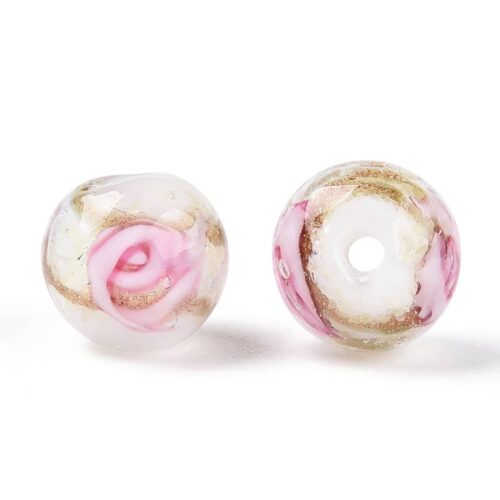 Gold Sand Lampwork Beads