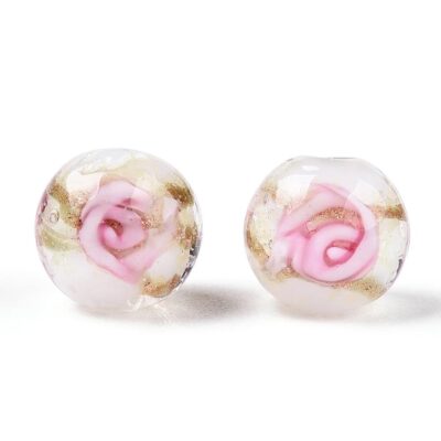 Gold Sand Lampwork Beads