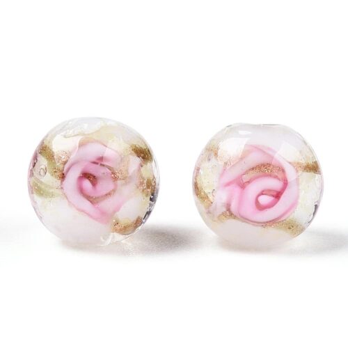 Gold Sand Lampwork Beads