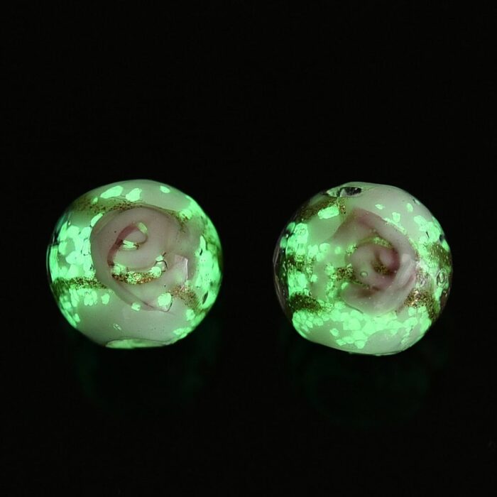 Gold Sand Lampwork Beads