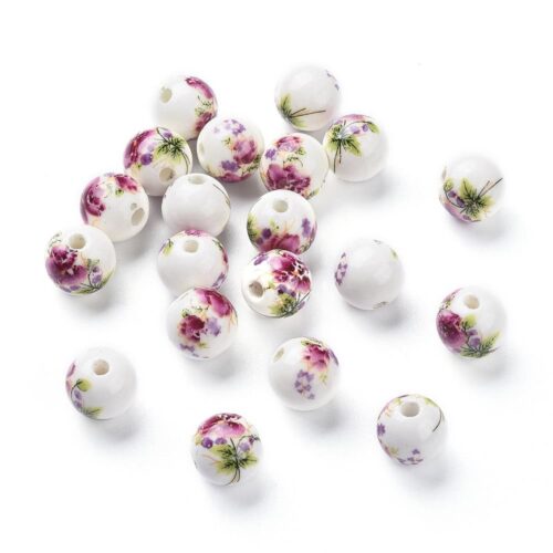 Purple Hues Porcelain Beads