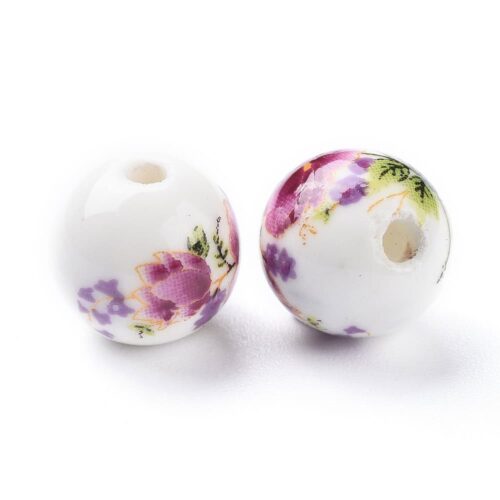 Purple Hues Porcelain Beads
