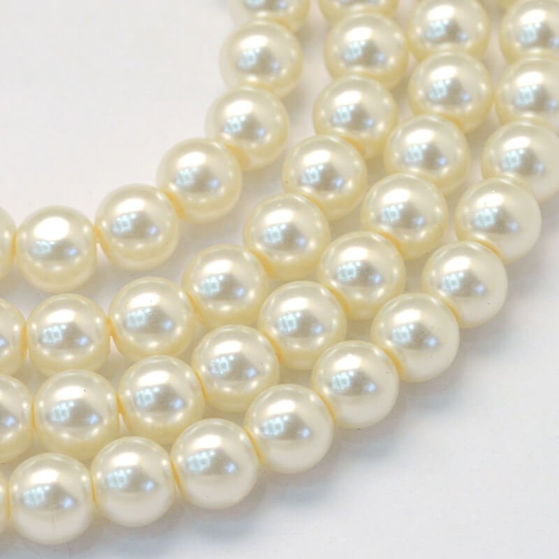 Cream Glass Pearl Beads