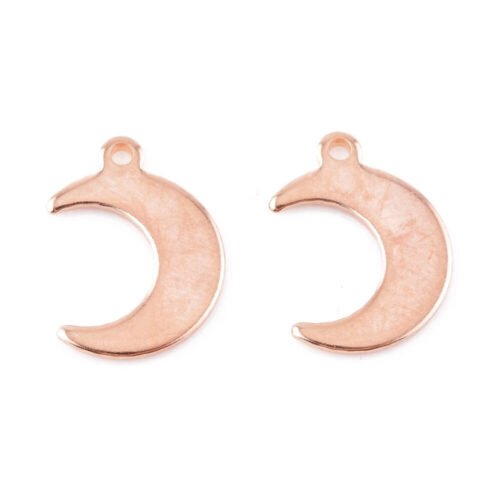 half-moon charms with a rose gold plating