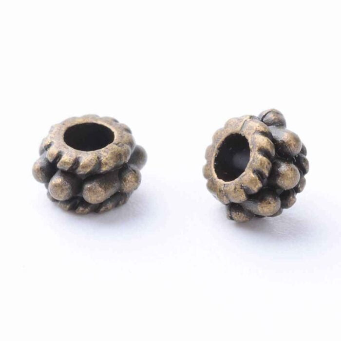 Rondelle bronze metal spacer beads
