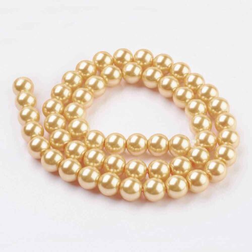 Golden Sun Glass Pearl Beads