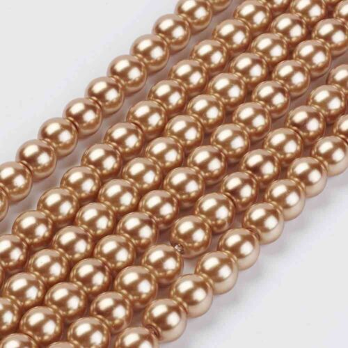 Gorgeous glass pearl beads - light golden