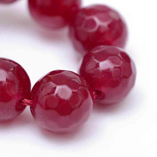 New Summer Ruby Faceted Glass Beads