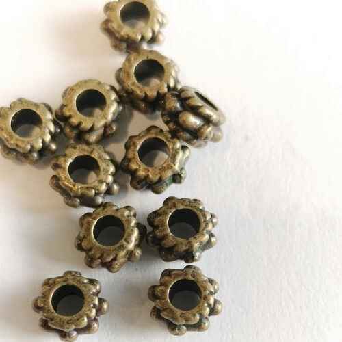 Column Bronze Metal Spacer Beads