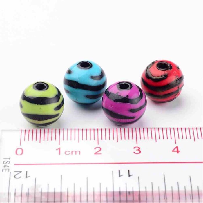 Beautiful Zebra Stripped Acrylic Beads
