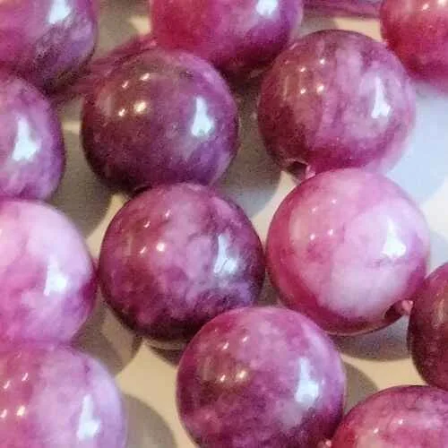 Chalcedony Deep PUrple Gemstone Beads