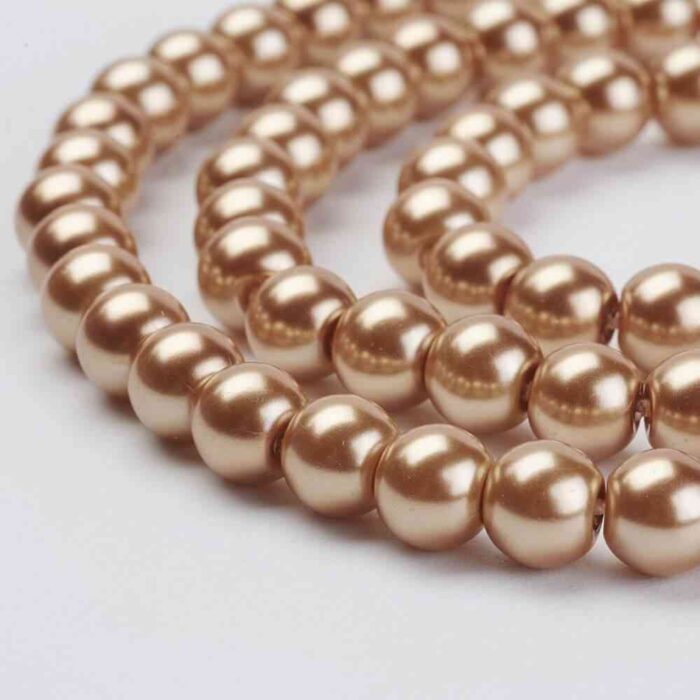 Gorgeous glass pearl beads - light golden