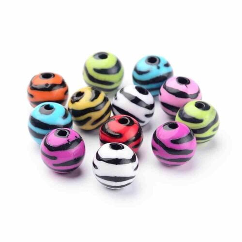 Zebra Stripped Acrylic Beads