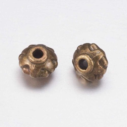 Oval Bronze Metal Spacer Beads