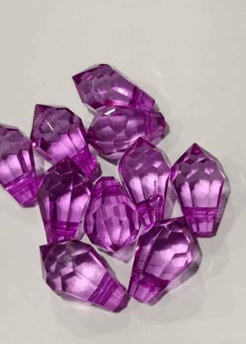 Amethyst Teardrop Acrylic Beads