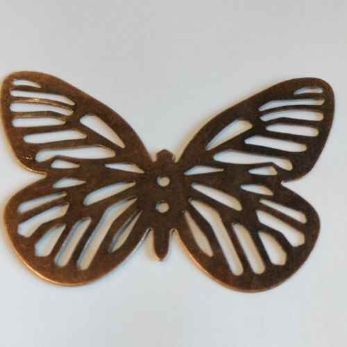 Large Antique Bronze Butterfly Pendant Charm