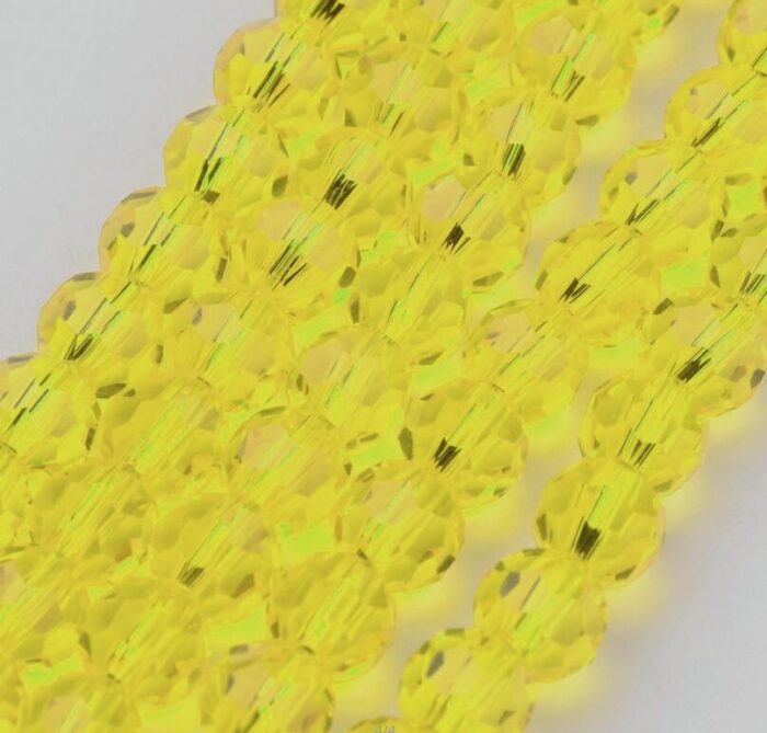 Yellow round Czech glass beads