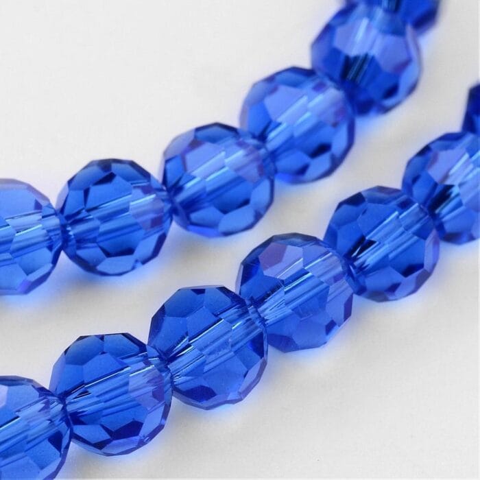 Blue Czech Round Glass Beads