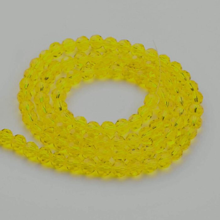 Yellow round Czech glass beads