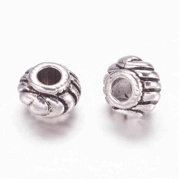 Silver Swirl Metal Spacer Beads