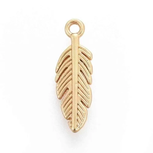 18k Gold Plated Feather Pendant