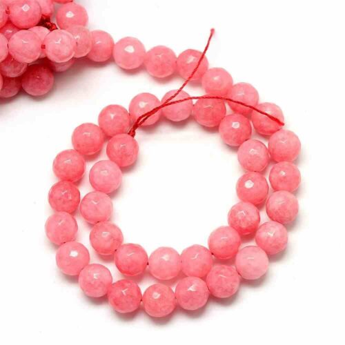 light coral dyed faceted gemstones