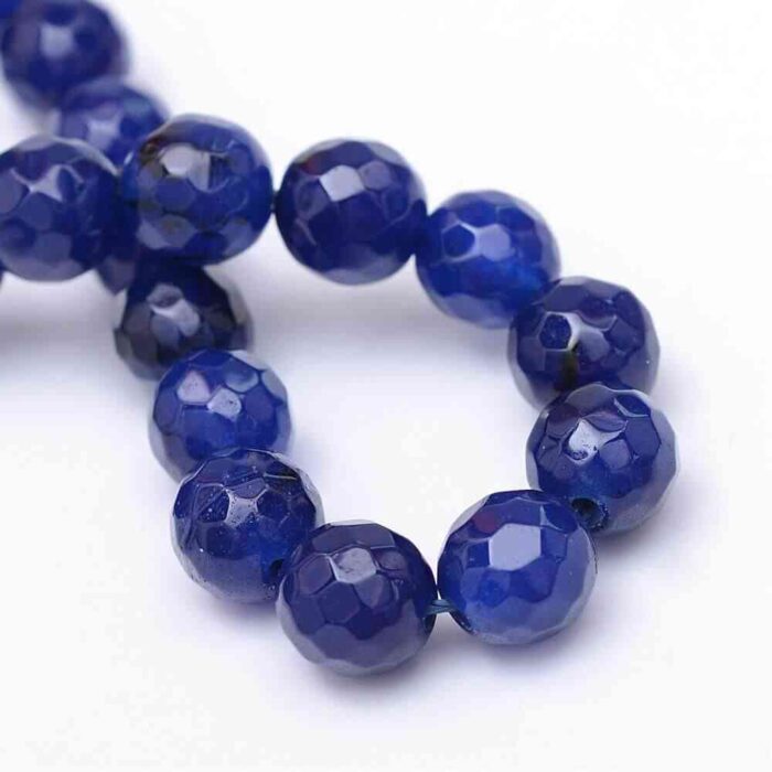 Dark Blue Facted Natural Jade Gemstones