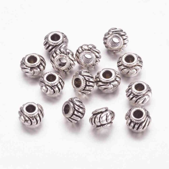 Swirl Metal silver Spacer Beads