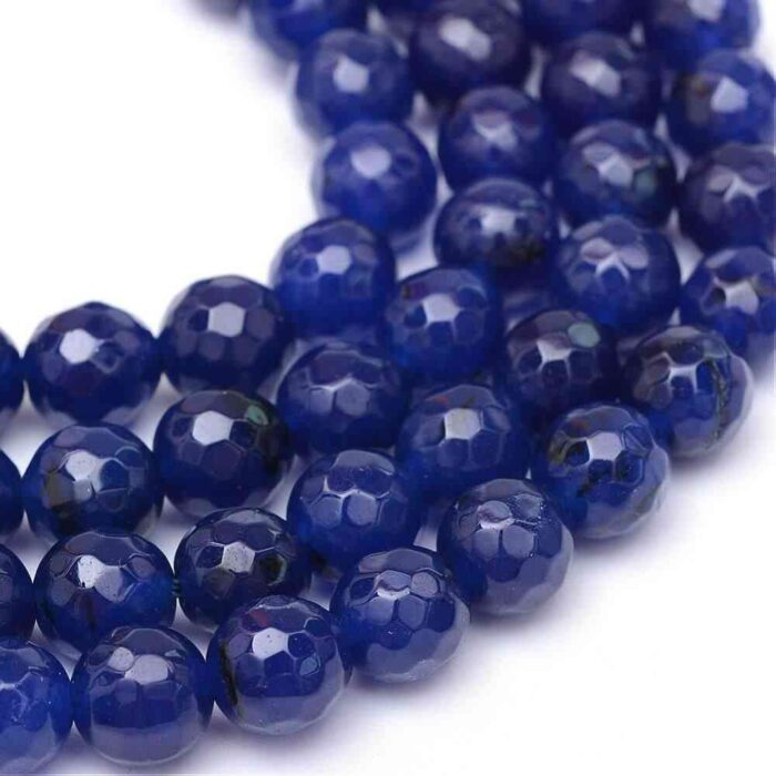 Dark Blue Facted Natural Jade Gemstones