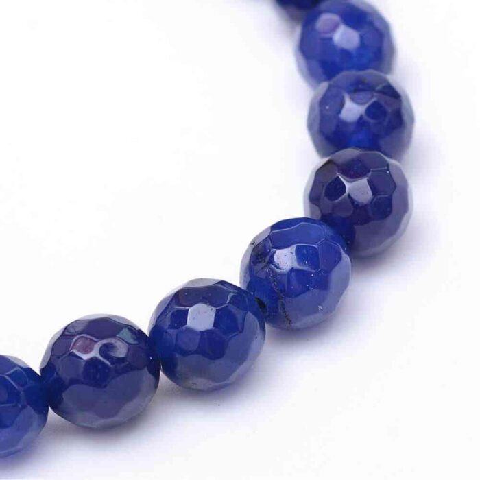 Dark Blue Facted Natural Jade Gemstones