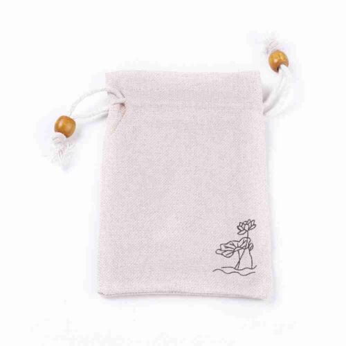 White Burlap Drawstring Gift Bag Pouch