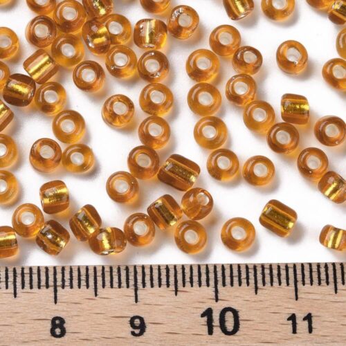 Silver Lined Seed Beads - Golden Colour